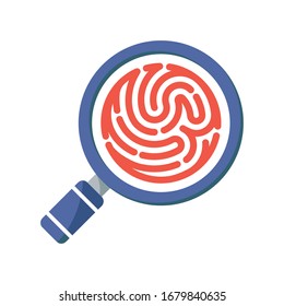 Illustrated icon with the concept of scanning fingerprints