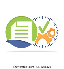 Icono ilustrado con el concepto de estimación del tiempo para los servicios de procesamiento de documentos