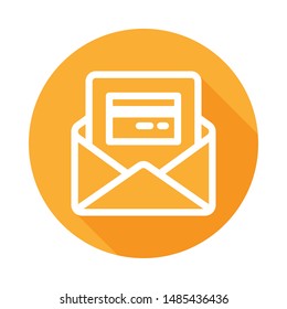 Illustrated icon with envelope concept containing letters and credit cards