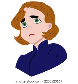 illustrated icon girl expresses different emotions