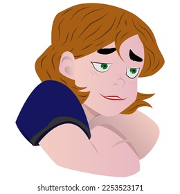 illustrated icon girl expresses different emotions
