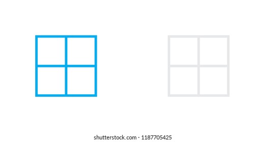 An Illustrated Icon Isolated on a Background - Web Wireframe Square Split