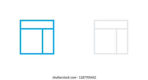 An Illustrated Icon Isolated on a Background - Web Wireframe Split Top and Left