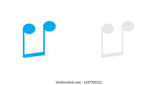 An Illustrated Icon Isolated on a Background - Upside Down Quavers