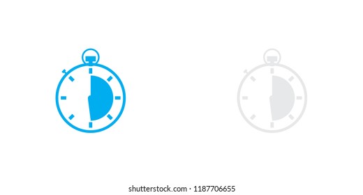 An Illustrated Icon Isolated on a Background - Stopwatch Half Complete