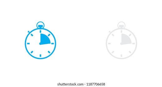 An Illustrated Icon Isolated on a Background - Stopwatch Quarter Complete