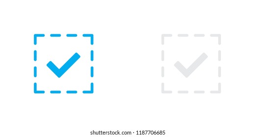 An Illustrated Icon Isolated on a Background - Squared Tick