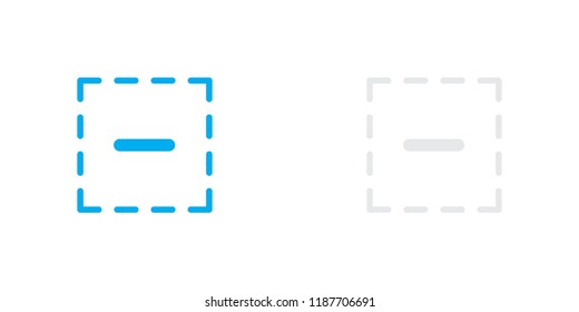 An Illustrated Icon Isolated on a Background - Squared Minus