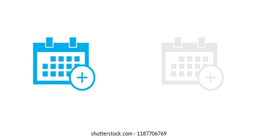 An Illustrated Icon Isolated on a Background - Square Calendar Add
