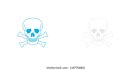 An Illustrated Icon Isolated on a Background - Skull and Cross Bones