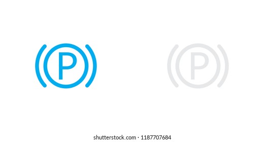 An Illustrated Icon Isolated on a Background - Parking Break Light