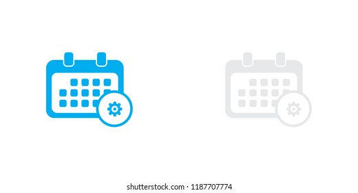 An Illustrated Icon Isolated on a Background - Rounded Calendar Configure
