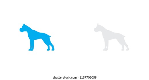 An Illustrated Icon Isolated on a Background - Pitbull Guard Dog