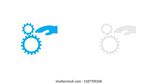 An Illustrated Icon Isolated on a Background - Hand with Cogs