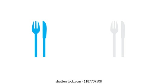 An Illustrated Icon Isolated on a Background - Knife and Fork