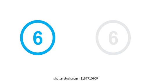 An Illustrated Icon Isolated on a Background - Circle 6 White