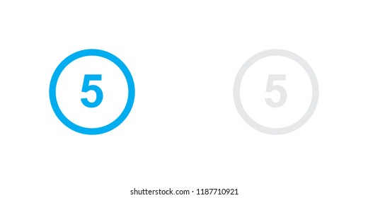 An Illustrated Icon Isolated on a Background - Circle 5 White