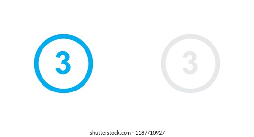 An Illustrated Icon Isolated on a Background - Circle 3 White