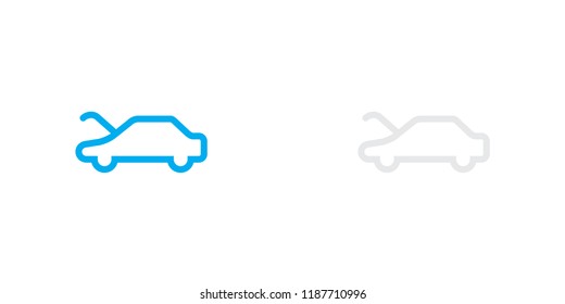 An Illustrated Icon Isolated on a Background - Bonnet Open Light
