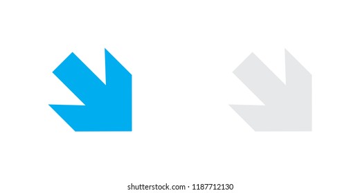 An Illustrated Icon Isolated on a Background - Arrow Down Right