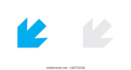 An Illustrated Icon Isolated on a Background - Arrow Down Left