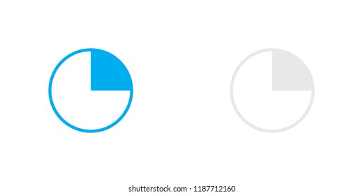 An Illustrated Icon Isolated on a Background - 25 Percent Pie Chart