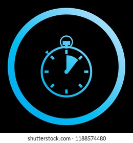 An Illustrated Icon Isolated on a Background - Stopwatch 1 Eighth Complete