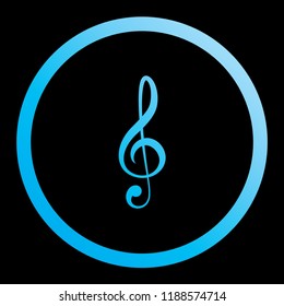 An Illustrated Icon Isolated on a Background - Treble Clef