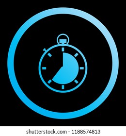 An Illustrated Icon Isolated on a Background - Stopwatch 5 Eighths Complete