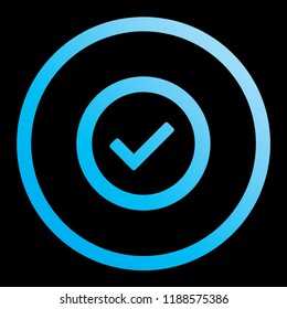 An Illustrated Icon Isolated on a Background - Round Tick