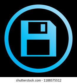 An Illustrated Icon Isolated on a Background - Small Floppy Disk