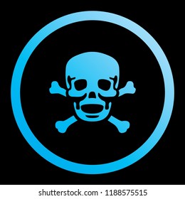An Illustrated Icon Isolated on a Background - Skull and Cross Bones Filled