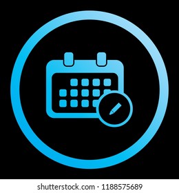 An Illustrated Icon Isolated on a Background - Rounded Calendar Edit