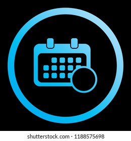 An Illustrated Icon Isolated on a Background - Rounded Calendar Empty