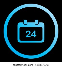 An Illustrated Icon Isolated on a Background - Rounded Calendar Day