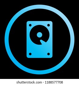 An Illustrated Icon Isolated on a Background - Hard Disk