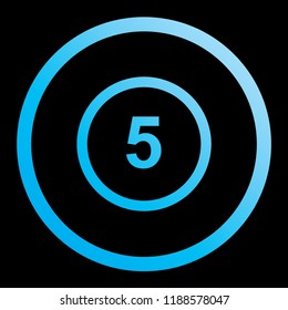 An Illustrated Icon Isolated on a Background - Circle 5 Outline