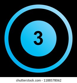 An Illustrated Icon Isolated on a Background - Circle 3 Filled