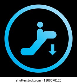 An Illustrated Icon Isolated on a Background - Escalator Down