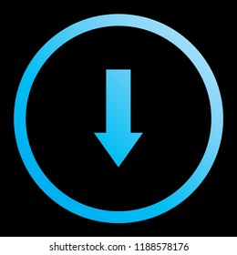 An Illustrated Icon Isolated on a Background - Down Arrow
