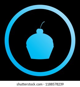 An Illustrated Icon Isolated on a Background - Cupcake with Cherry on Top