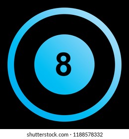 An Illustrated Icon Isolated on a Background - Circle 8 Filled