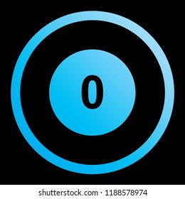 An Illustrated Icon Isolated on a Background - Circle 0 Filled