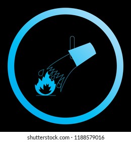 An Illustrated Icon Isolated on a Background - Bucket Water and Flame