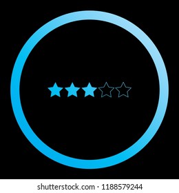 An Illustrated Icon Isolated on a Background - 3 Star Rating