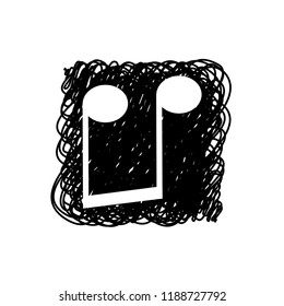 An Illustrated Icon Isolated on a Background - Upside Down Quavers