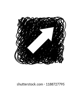 An Illustrated Icon Isolated on a Background - Upper Right Arrow