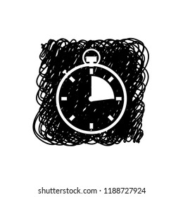 An Illustrated Icon Isolated on a Background - Stopwatch Quarter Complete
