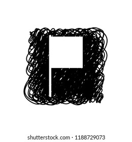An Illustrated Icon Isolated on a Background - Square Flag