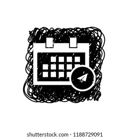 An Illustrated Icon Isolated on a Background - Square Calendar Send